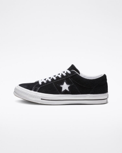 Converse One Star Vintage Suede Férfi Rövidszárú Fekete/Fehér | CSHIAVM-HU